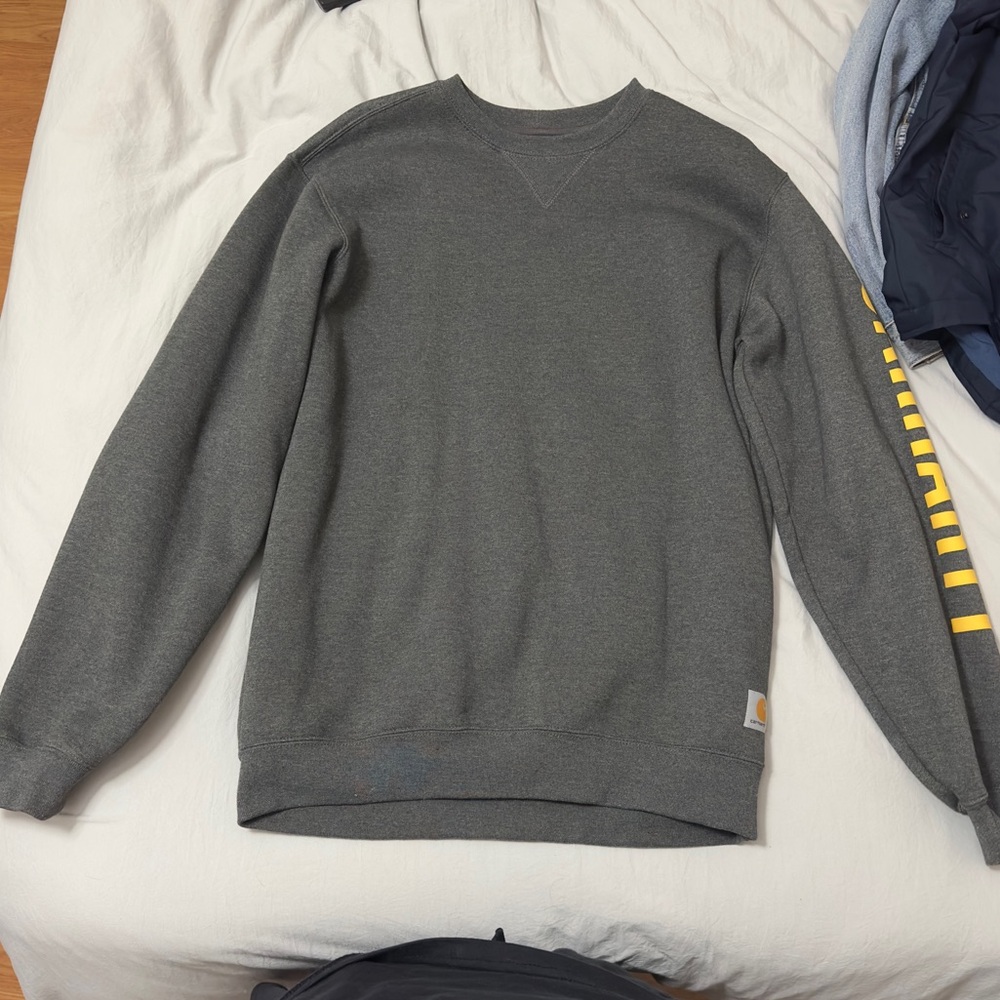 Grey Carhartt Pullover Sweatshirt with Logo